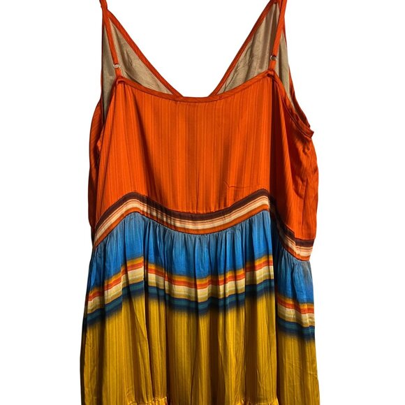 Striped Boho Maxi Dress By Tanvi Kedia With Adjustable Straps & V-Neckline - Picture 5 of 11